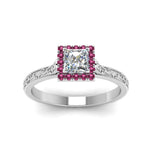 Load image into Gallery viewer, hand-engraved-princess-cut-halo-diamond-engagement-ring-with-pink-sapphire-in-white-gold-FD8588PRRGSADRPIANGLE5-NL-WG_c4150011-e79e-42ba-bf90-b3c42ff87b64?v=1757589506

