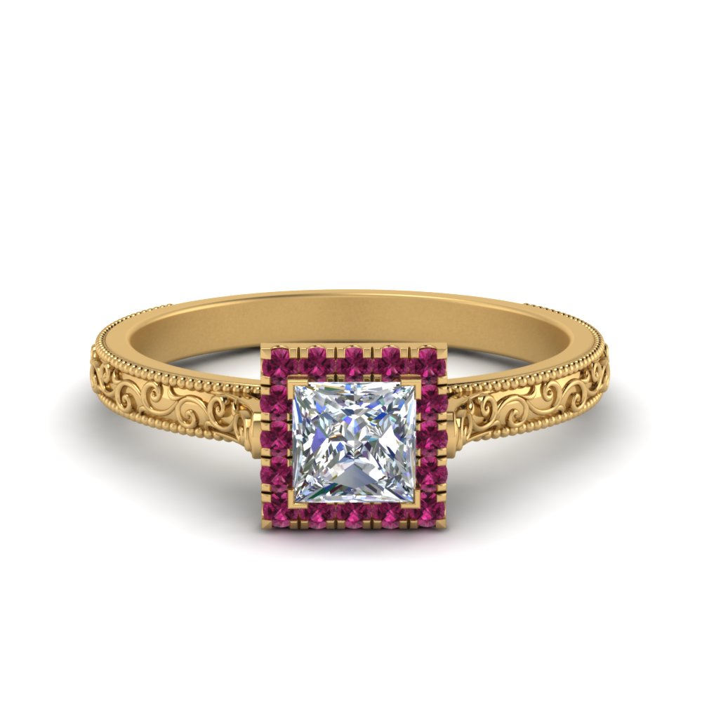 hand-engraved-princess-cut-halo-diamond-engagement-ring-with-pink-sapphire-in-yellow-gold-FD8588PRRGSADRPI-NL-YG_a703a937-3d19-435c-baa6-7f8015b5171d?v=1757589545