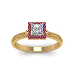 Load image into Gallery viewer, hand-engraved-princess-cut-halo-diamond-engagement-ring-with-pink-sapphire-in-yellow-gold-FD8588PRRGSADRPIANGLE5-NL-YG_f3c39543-a5b8-4c16-81b8-ca4cc21b1f07?v=1757589506
