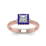 Load image into Gallery viewer, hand-engraved-princess-cut-halo-diamond-engagement-ring-with-sapphire-in-rose-gold-FD8588PRRGSABLANGLE5-NL-RG_2e161449-4816-4754-964d-3cf41bfffc26?v=1757589506
