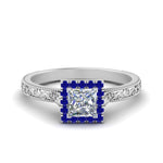 Load image into Gallery viewer, hand-engraved-princess-cut-halo-diamond-engagement-ring-with-sapphire-in-white-gold-FD8588PRRGSABL-NL-WG_b0433230-5c40-400d-9152-90e1ea9ace4f?v=1757589544
