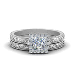 Load image into Gallery viewer, hand-engraved-princess-cut-halo-diamond-wedding-ring-set-in-white-gold-FD8588PR-NL-WG?v=1757665256
