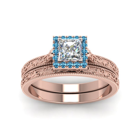 hand-engraved-princess-cut-halo-diamond-wedding-ring-set-with-blue-topaz-in-rose-gold-FD8588PRGICBLTOANGLE5-NL-RG?v=1757665257