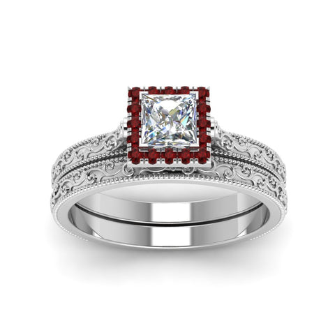 hand-engraved-princess-cut-halo-diamond-wedding-ring-set-with-ruby-in-white-gold-FD8588PRGRUDRANGLE5-NL-WG?v=1757665257