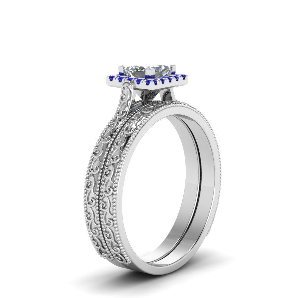 hand-engraved-princess-cut-halo-diamond-wedding-ring-set-with-sapphire-in-white-gold-FD8588PRGSABLANGLE2-NL-WG_3190d623-f1eb-4c6b-8a11-9472f2d43c11?v=1757665382