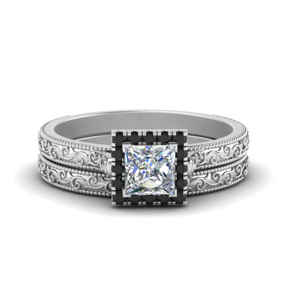 hand-engraved-princess-cut-halo-wedding-ring-set-with-black-diamond-in-white-gold-FD8588PRGBLACK-NL-WG?v=1757665257