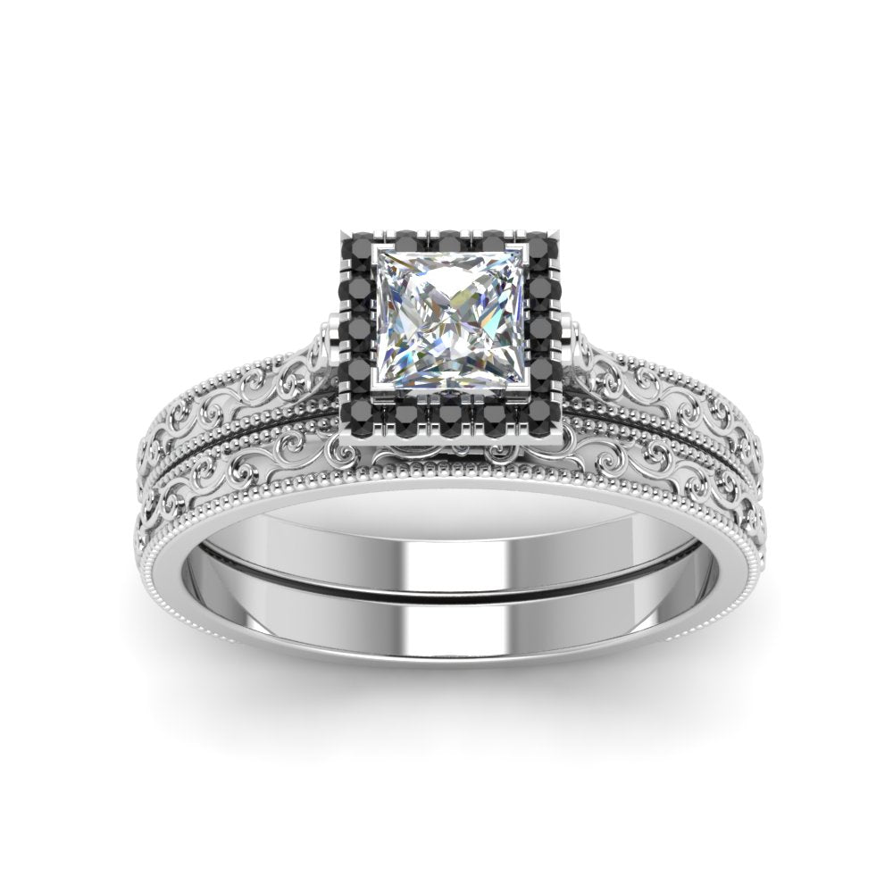 hand-engraved-princess-cut-halo-wedding-ring-set-with-black-diamond-in-white-gold-FD8588PRGBLACKANGLE5-NL-WG?v=1757665257