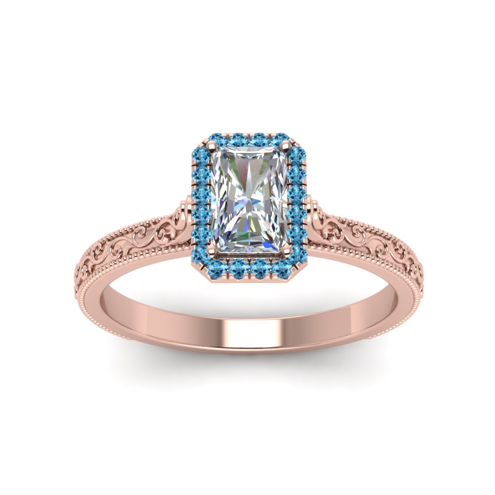 hand-engraved-radiant-cut-halo-diamond-engagement-ring-with-blue-topaz-in-rose-gold-FD8588RARGICBLTOANGLE5-NL-RG?v=1757588444