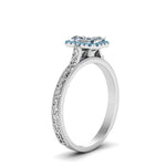 Load image into Gallery viewer, hand-engraved-radiant-cut-halo-diamond-engagement-ring-with-blue-topaz-in-white-gold-FD8588RARGICBLTOANGLE2-NL-WG?v=1757588450
