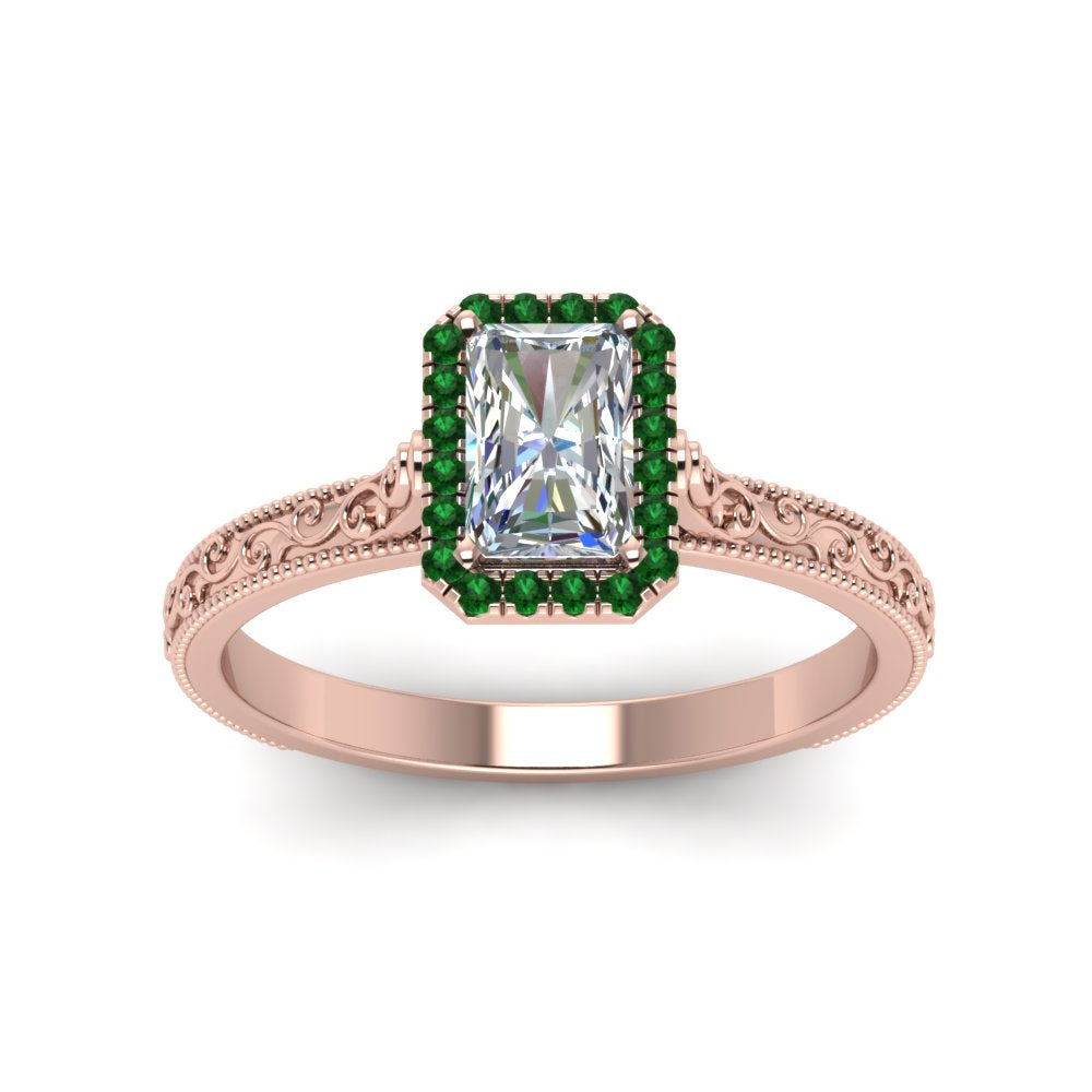 hand-engraved-radiant-cut-halo-diamond-engagement-ring-with-emerald-in-rose-gold-FD8588RARGEMGRANGLE5-NL-RG?v=1757588438