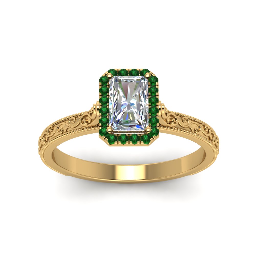 hand-engraved-radiant-cut-halo-diamond-engagement-ring-with-emerald-in-yellow-gold-FD8588RARGEMGRANGLE5-NL-YG?v=1757588449