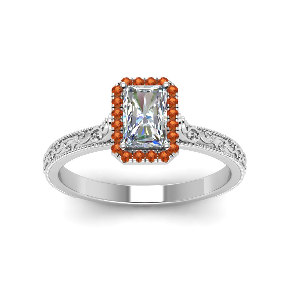 hand-engraved-radiant-cut-halo-diamond-engagement-ring-with-orange-sapphire-in-white-gold-FD8588RARGSAORANGLE5-NL-WG?v=1757588446