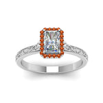 Load image into Gallery viewer, hand-engraved-radiant-cut-halo-diamond-engagement-ring-with-orange-sapphire-in-white-gold-FD8588RARGSAORANGLE5-NL-WG_15f30ad1-b6f7-4942-b38f-364be6af586b?v=1757588566
