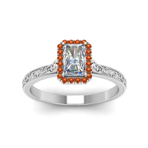 hand-engraved-radiant-cut-halo-diamond-engagement-ring-with-orange-sapphire-in-white-gold-FD8588RARGSAORANGLE5-NL-WG?v=1757588446