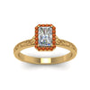 Load image into Gallery viewer, hand-engraved-radiant-cut-halo-diamond-engagement-ring-with-orange-sapphire-in-yellow-gold-FD8588RARGSAORANGLE5-NL-YG_a217c337-fcc6-41d1-9e72-141400a191e6?v=1757588567