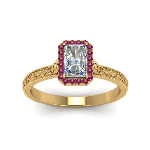 hand-engraved-radiant-cut-halo-diamond-engagement-ring-with-pink-sapphire-in-yellow-gold-FD8588RARGSADRPIANGLE5-NL-YG?v=1757588449