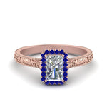 Load image into Gallery viewer, hand-engraved-radiant-cut-halo-diamond-engagement-ring-with-sapphire-in-rose-gold-FD8588RARGSABL-NL-RG?v=1757588446
