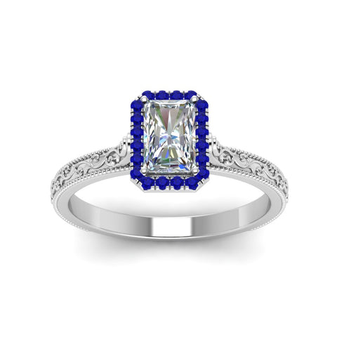 hand-engraved-radiant-cut-halo-diamond-engagement-ring-with-sapphire-in-white-gold-FD8588RARGSABLANGLE5-NL-WG?v=1757588449