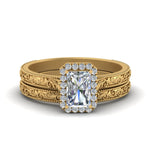 Load image into Gallery viewer, hand-engraved-radiant-cut-halo-diamond-wedding-ring-set-in-yellow-gold-FD8588RA-NL-YG_507e6d4e-5d1f-41a9-a46b-d3a3f4c50cec?v=1757665393
