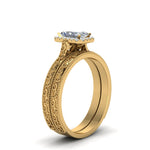 Load image into Gallery viewer, hand-engraved-radiant-cut-halo-diamond-wedding-ring-set-in-yellow-gold-FD8588RAANGLE2-NL-YG?v=1757665273
