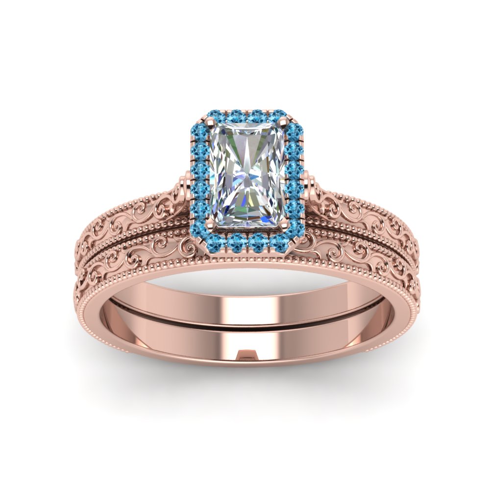 hand-engraved-radiant-cut-halo-diamond-wedding-ring-set-with-blue-topaz-in-rose-gold-FD8588RAGICBLTOANGLE5-NL-RG?v=1757665274