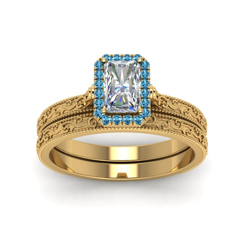 hand-engraved-radiant-cut-halo-diamond-wedding-ring-set-with-blue-topaz-in-yellow-gold-FD8588RAGICBLTOANGLE5-NL-YG?v=1757665274