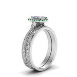 Load image into Gallery viewer, hand-engraved-radiant-cut-halo-diamond-wedding-ring-set-with-emerald-in-white-gold-FD8588RAGEMGRANGLE2-NL-WG_ec854232-5117-4154-82f8-00a702ab95ef?v=1757665393
