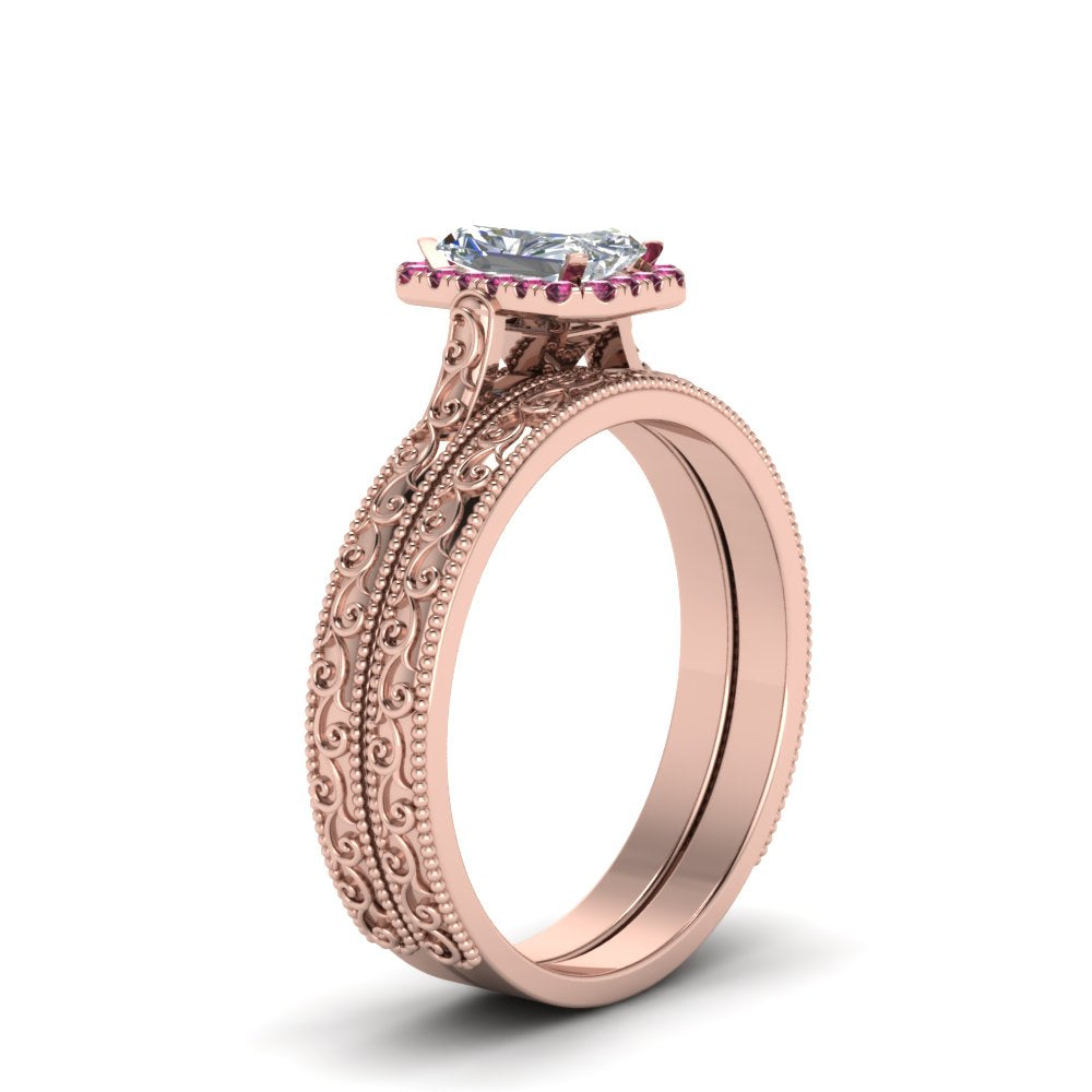 hand-engraved-radiant-cut-halo-diamond-wedding-ring-set-with-pink-sapphire-in-rose-gold-FD8588RAGSADRPIANGLE2-NL-RG_c1e625e6-ed98-48ca-a4f5-adfd439c1811?v=1757665393