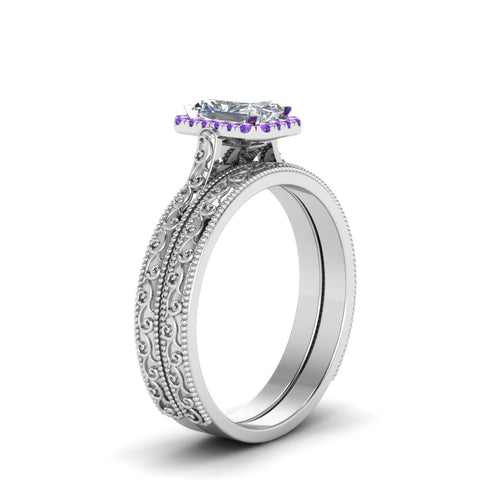 hand-engraved-radiant-cut-halo-diamond-wedding-ring-set-with-purple-topaz-in-white-gold-FD8588RAGVITOANGLE2-NL-WG?v=1757665274