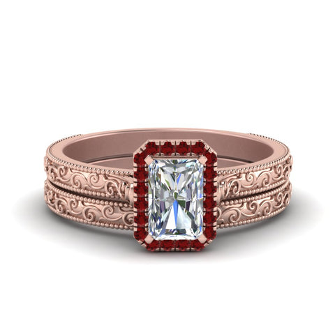 hand-engraved-radiant-cut-halo-diamond-wedding-ring-set-with-ruby-in-rose-gold-FD8588RAGRUDR-NL-RG?v=1757665273