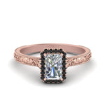 Load image into Gallery viewer, hand-engraved-radiant-cut-halo-engagement-ring-with-black-diamond-in-rose-gold-FD8588RARGBLACK-NL-RG?v=1757588450
