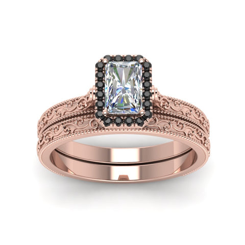 hand-engraved-radiant-cut-halo-wedding-ring-set-with-black-diamond-in-rose-gold-FD8588RAGBLACKANGLE5-NL-RG?v=1757665273