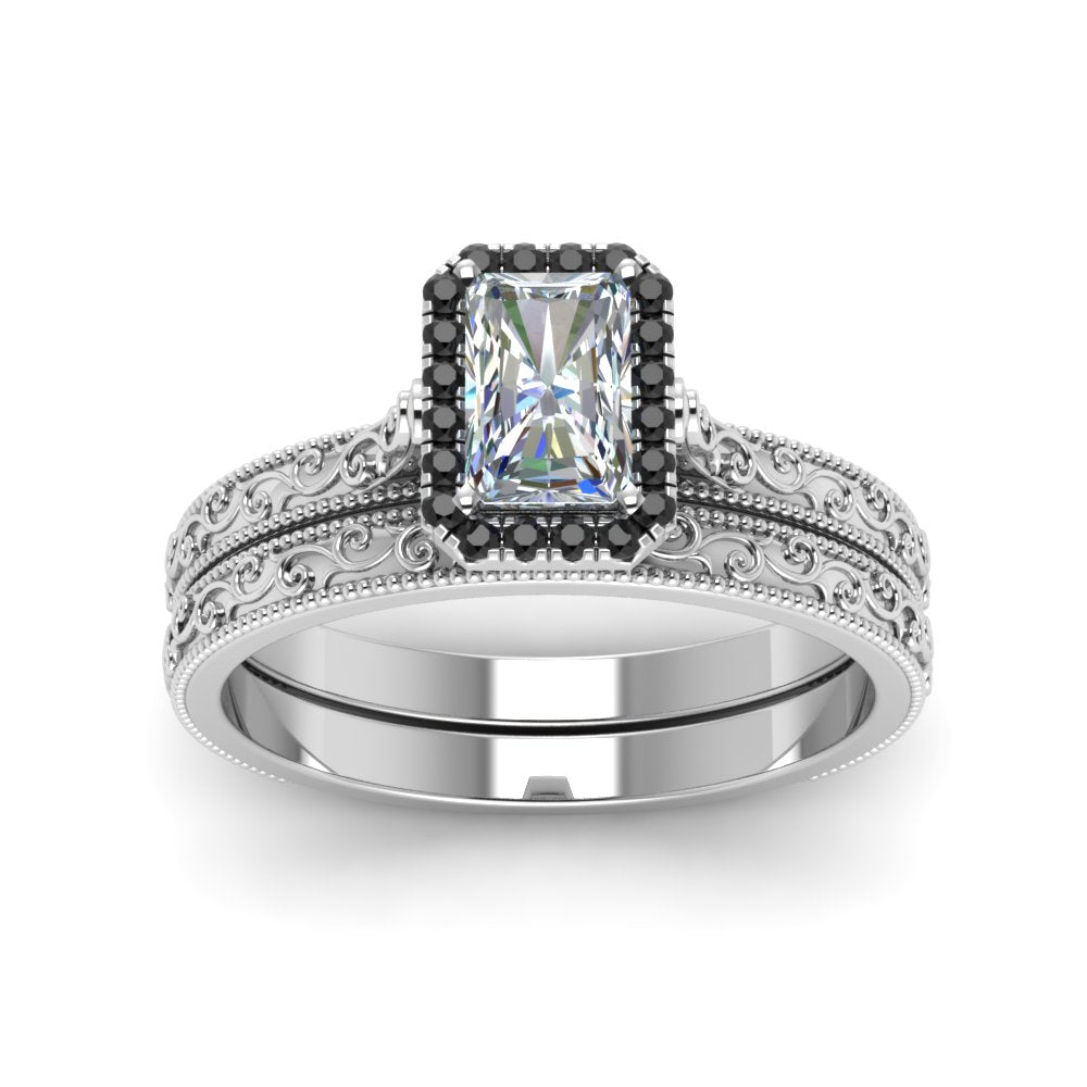 hand-engraved-radiant-cut-halo-wedding-ring-set-with-black-diamond-in-white-gold-FD8588RAGBLACKANGLE5-NL-WG?v=1757665274