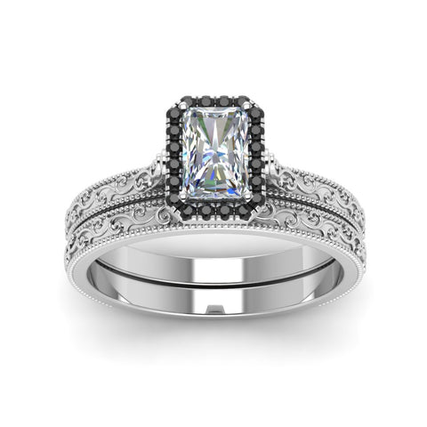 hand-engraved-radiant-cut-halo-wedding-ring-set-with-black-diamond-in-white-gold-FD8588RAGBLACKANGLE5-NL-WG?v=1757665274