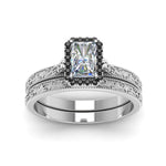 Load image into Gallery viewer, hand-engraved-radiant-cut-halo-wedding-ring-set-with-black-diamond-in-white-gold-FD8588RAGBLACKANGLE5-NL-WG_b5f2b40b-0615-481c-a29d-f20f2e5b250d?v=1757665393
