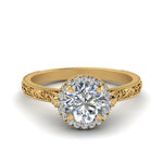 Load image into Gallery viewer, hand-engraved-round-cut-halo-diamond-engagement-ring-in-yellow-gold-FD8588ROR-NL-YG?v=1757588454
