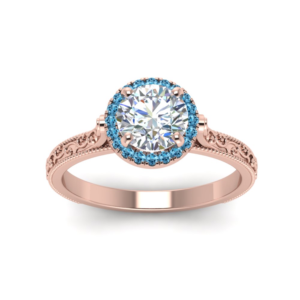 hand-engraved-round-cut-halo-diamond-engagement-ring-with-blue-topaz-in-rose-gold-FD8588RORGICBLTOANGLE5-NL-RG?v=1757588455
