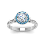 Load image into Gallery viewer, hand-engraved-round-cut-halo-diamond-engagement-ring-with-blue-topaz-in-white-gold-FD8588RORGICBLTOANGLE5-NL-WG_6fa2e0a4-95db-4bb9-aa04-8d176a7551cb?v=1757588579
