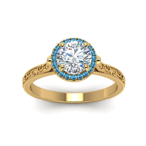 hand-engraved-round-cut-halo-diamond-engagement-ring-with-blue-topaz-in-yellow-gold-FD8588RORGICBLTOANGLE5-NL-YG?v=1757588582