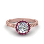 Load image into Gallery viewer, hand-engraved-round-cut-halo-diamond-engagement-ring-with-pink-sapphire-in-rose-gold-FD8588RORGSADRPI-NL-RG_554351bb-fb65-4e5e-ab23-111303d9cace?v=1757588579
