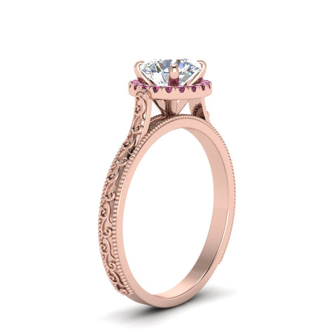 hand-engraved-round-cut-halo-diamond-engagement-ring-with-pink-sapphire-in-rose-gold-FD8588RORGSADRPIANGLE2-NL-RG?v=1757588456