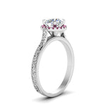 Load image into Gallery viewer, hand-engraved-round-cut-halo-diamond-engagement-ring-with-pink-sapphire-in-white-gold-FD8588RORGSADRPIANGLE2-NL-WG_e2427721-55c1-411c-8142-466cd54709ed?v=1757588578
