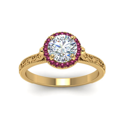 hand-engraved-round-cut-halo-diamond-engagement-ring-with-pink-sapphire-in-yellow-gold-FD8588RORGSADRPIANGLE5-NL-YG_74571765-63f5-4773-a114-886d07bc646a?v=1757588582
