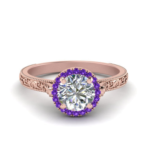 hand-engraved-round-cut-halo-diamond-engagement-ring-with-purple-topaz-in-rose-gold-FD8588RORGVITO-NL-RG?v=1757588456