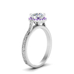 Load image into Gallery viewer, hand-engraved-round-cut-halo-diamond-engagement-ring-with-purple-topaz-in-white-gold-FD8588RORGVITOANGLE2-NL-WG_6543008b-44d5-49d4-a9bd-a1ae62488222?v=1757588585
