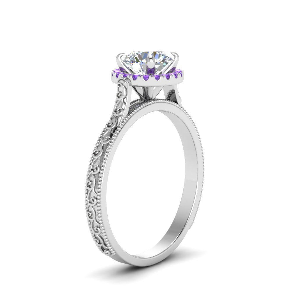 hand-engraved-round-cut-halo-diamond-engagement-ring-with-purple-topaz-in-white-gold-FD8588RORGVITOANGLE2-NL-WG_6543008b-44d5-49d4-a9bd-a1ae62488222?v=1757588585
