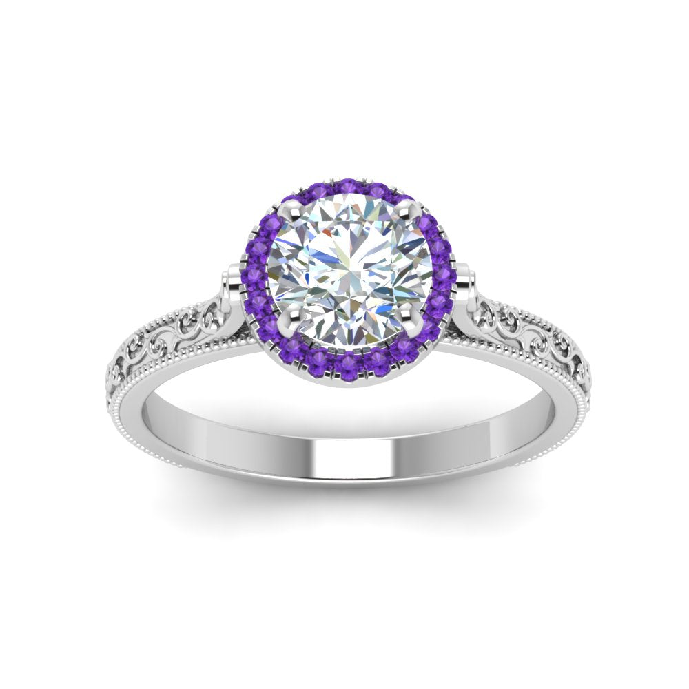 hand-engraved-round-cut-halo-diamond-engagement-ring-with-purple-topaz-in-white-gold-FD8588RORGVITOANGLE5-NL-WG_9be454e9-e98f-4334-81de-5addf5e07aa8?v=1757588582