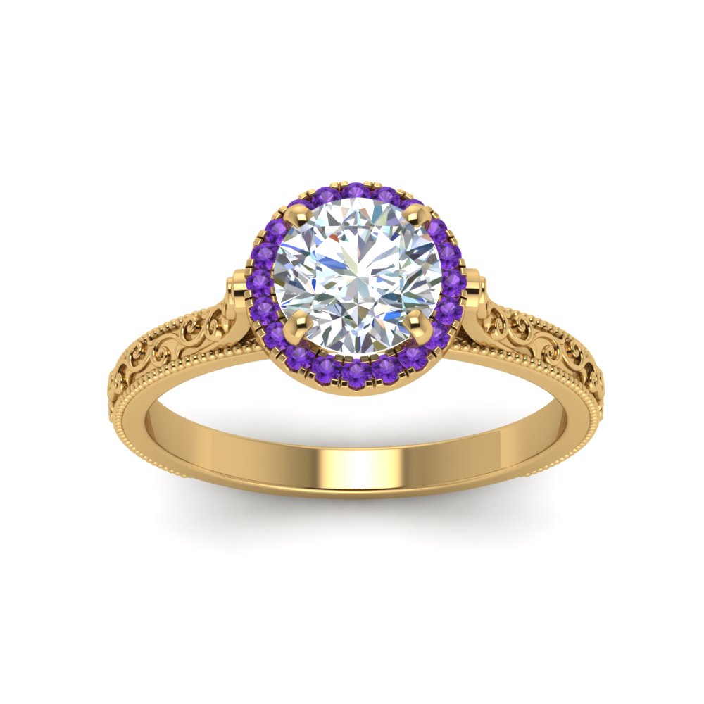 hand-engraved-round-cut-halo-diamond-engagement-ring-with-purple-topaz-in-yellow-gold-FD8588RORGVITOANGLE5-NL-YG_fbc8d23a-0a7d-454a-8f8e-b2d4619c9078?v=1757588583