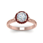 Load image into Gallery viewer, hand-engraved-round-cut-halo-diamond-engagement-ring-with-ruby-in-rose-gold-FD8588RORGRUDRANGLE5-NL-RG_c3f859b5-0fbd-4bfe-8ac5-641b64b94971?v=1757588580

