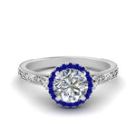 Load image into Gallery viewer, hand-engraved-round-cut-halo-diamond-engagement-ring-with-sapphire-in-white-gold-FD8588RORGSABL-NL-WG_32bc708a-dbd6-4fd5-8e01-2d18cf12c217?v=1757588579
